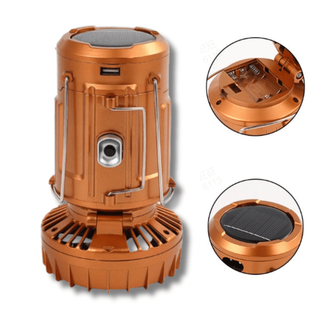 Tragbare LED - Campinglampe mit Ventilator - Klarwen