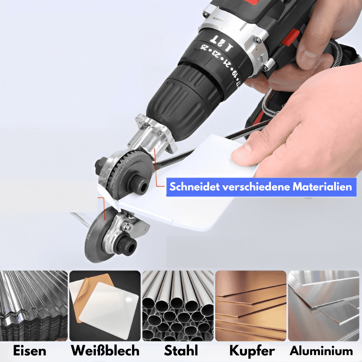 Elektrischer Blechschneider für Bohrmaschinen - Klarwen