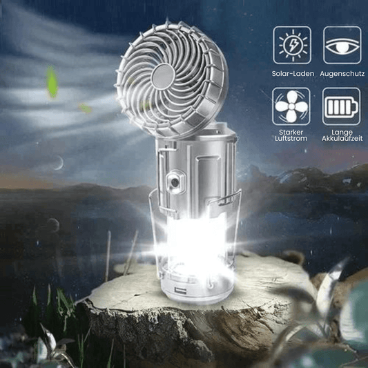 Tragbare LED - Campinglampe mit Ventilator - Klarwen