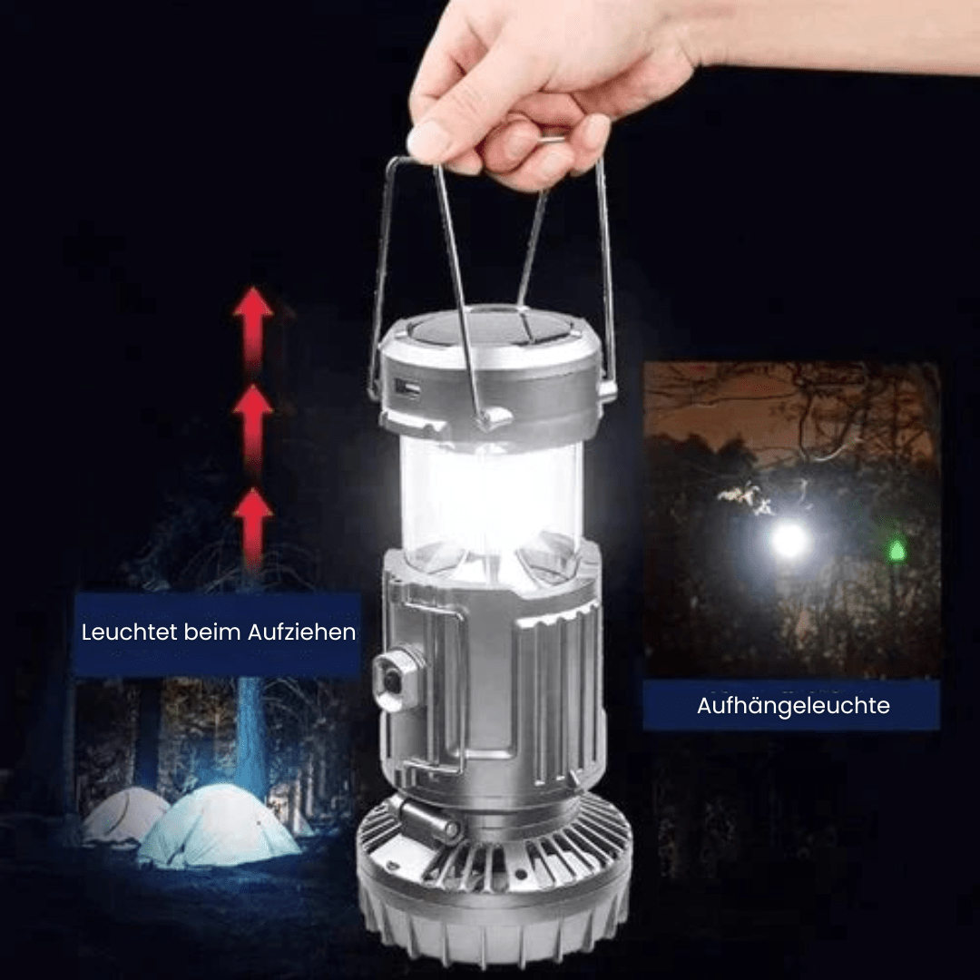 Tragbare LED - Campinglampe mit Ventilator - Klarwen