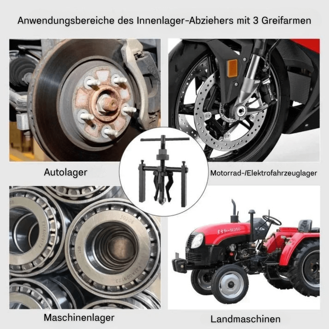 TriGrip Pro – Innenlager Abzieher mit 3 Greifarmen - Klarwen