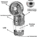 Tragbare LED - Campinglampe mit Ventilator - Klarwen