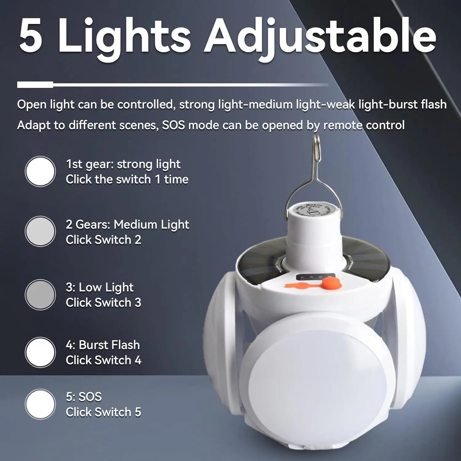 Faltbare 2 - in - 1 Solarlampe FOLDGLAZE - Klarwen