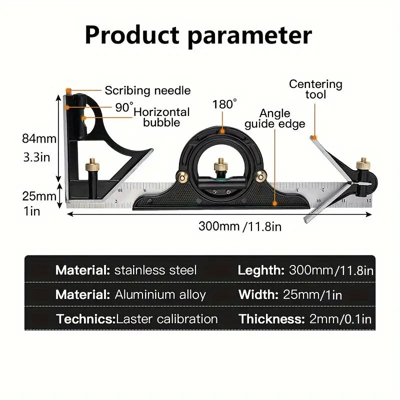 AdjustRule™ – Werkzeuge Verstellbarer Kombinationswinkel | 50% Rabatt - Klarwen