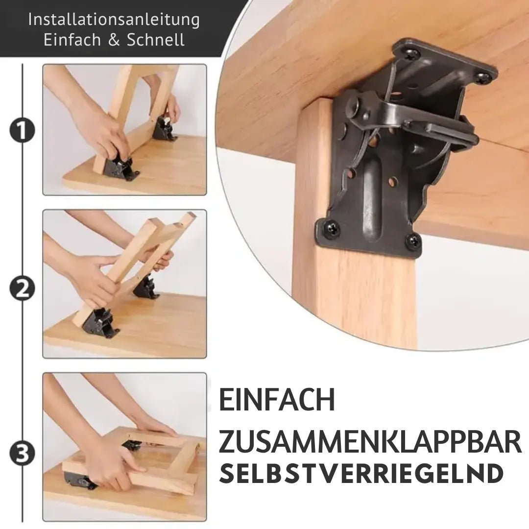 AngleClip™ – Klappscharnier mit Selbstverriegelung für Möbel & Türen [50% Rabatt] - Klarwen