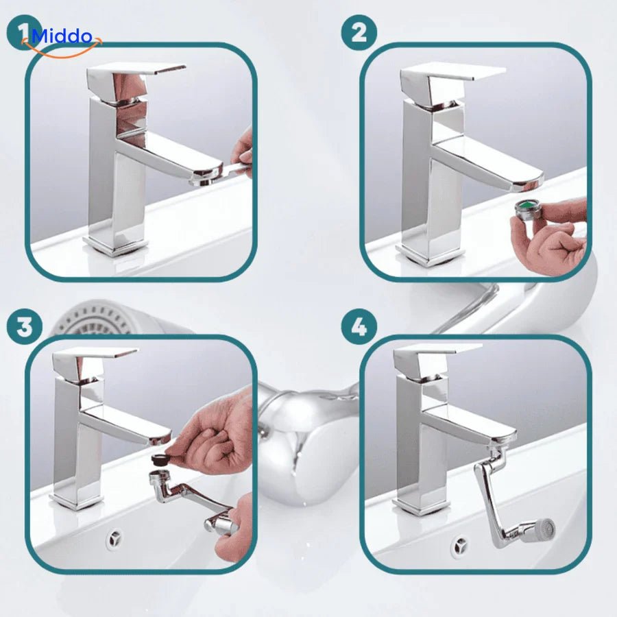 AquaTwist™ – 360° Schwenkbarer Wasserhahn mit Verstellbarer Dusche | 1 + 1 Gratis - Klarwen