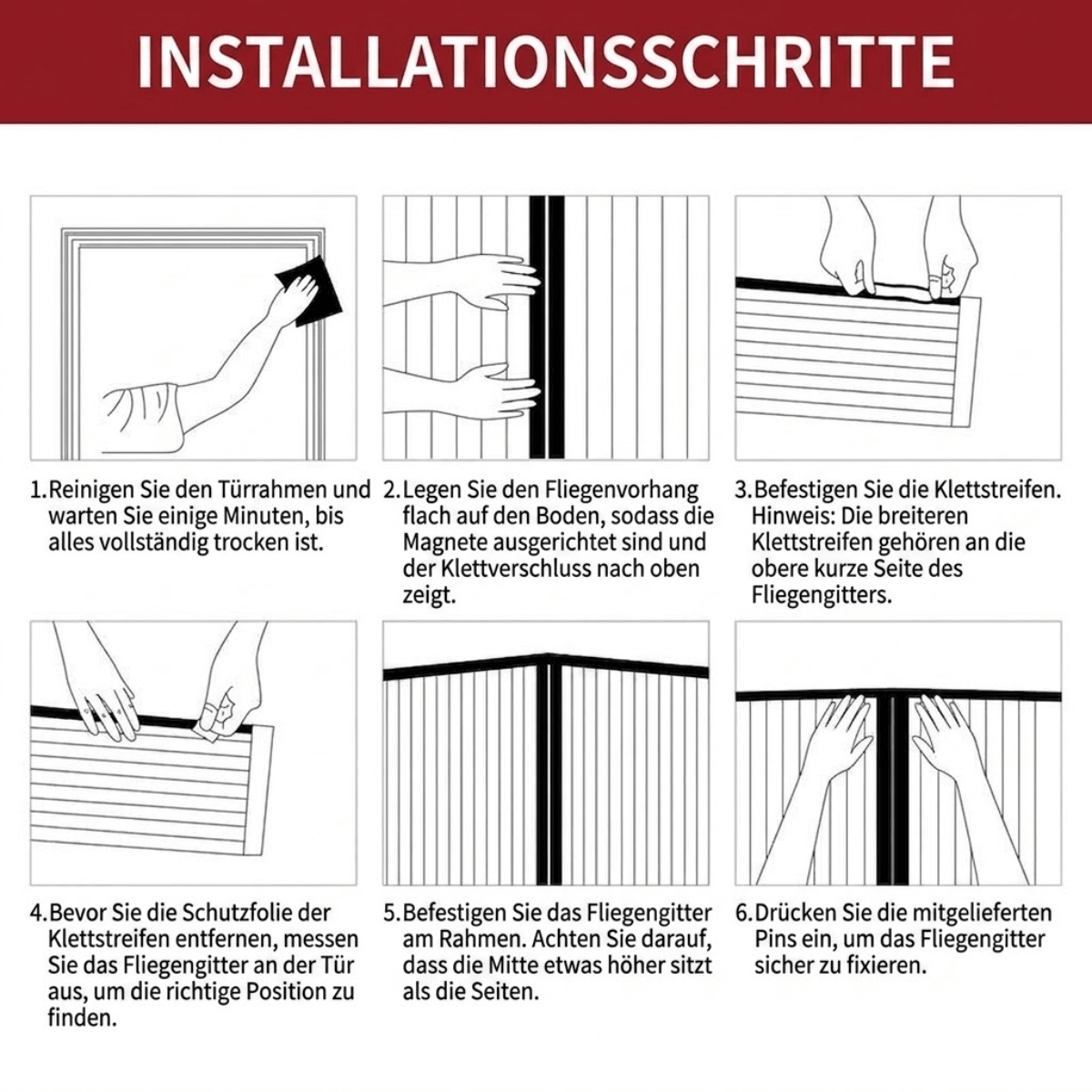 BreezeGuard™ – Selbstschließendes Fliegengitter mit Magnetverschluss - Klarwen