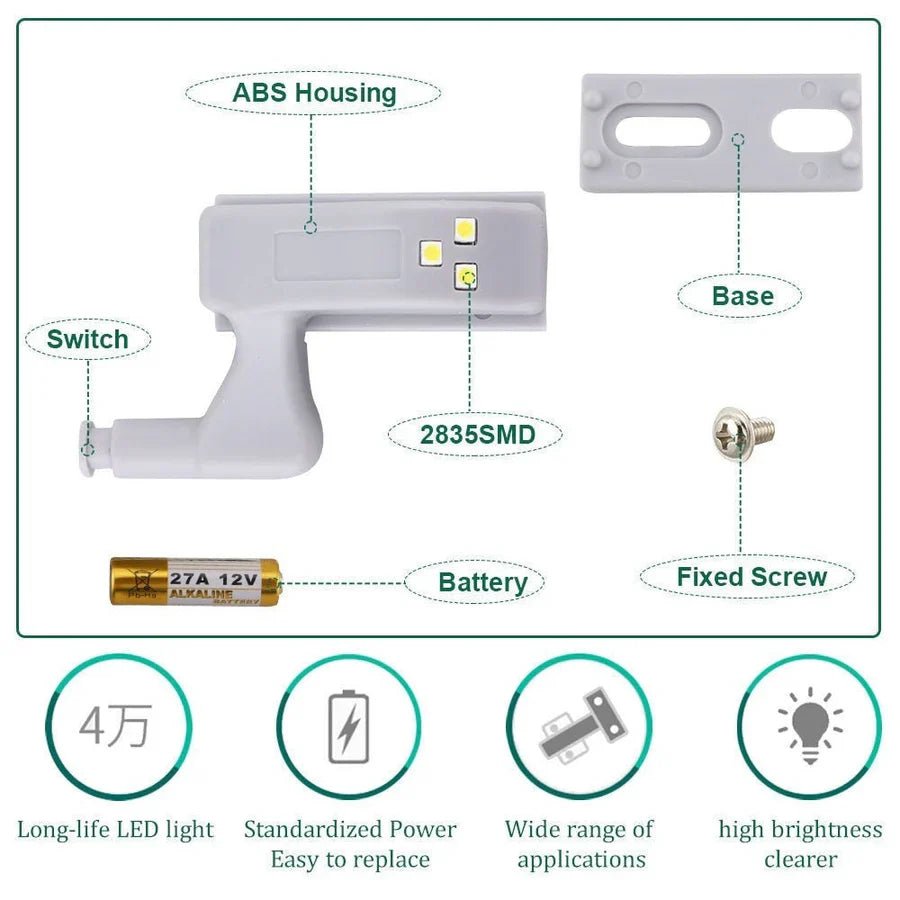 CabinBright™ – Scharnier - LED - Leuchten für Schränke | 5 + 5 Gratis - Klarwen
