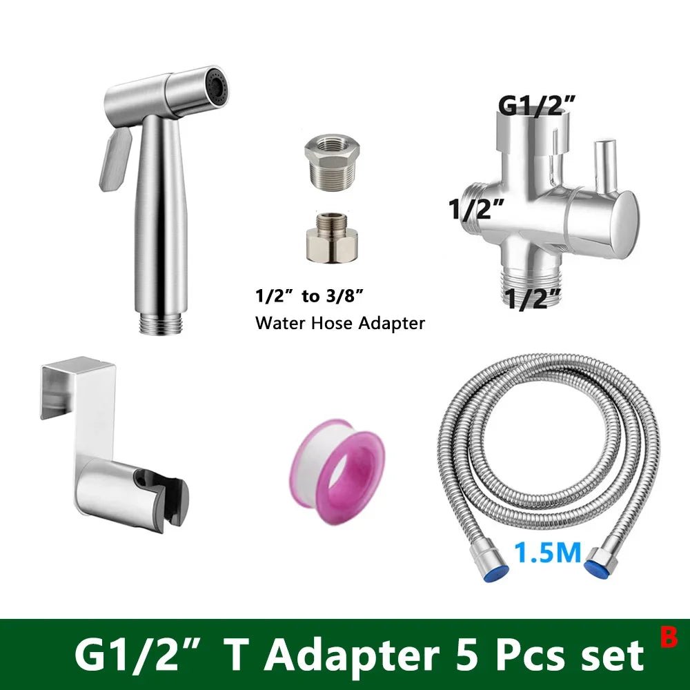 CleanJet™ – Hand - Bidet Sprühkopf - Set mit Schlauch & T - Adapter - Klarwen