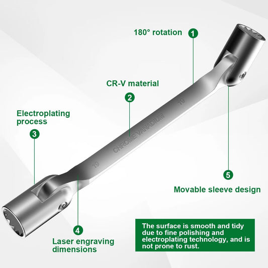 Double End Swivel - Socket Wrench – CR - V Stahl Gelenk - Steckschlüssel - Klarwen