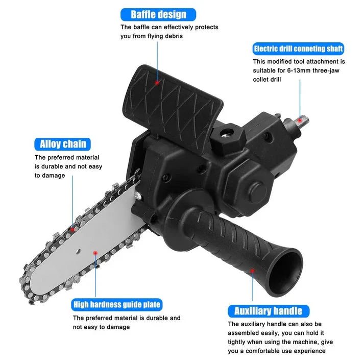 DrillSaw™ – 4/6 - Zoll - Bohreradapter für Kettensäge | 50% Rabatt - Klarwen