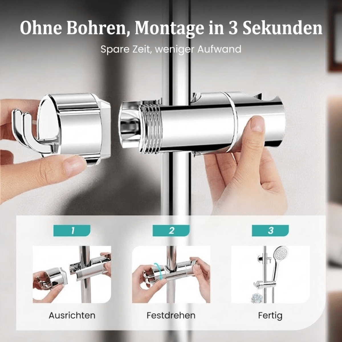 FlexHold™ – Duschhalter ohne Bohren - Klarwen