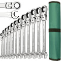FlexiWrench™ – Ratschen - Ringschlüssel - Set mit Flexkopf (8–22mm) + Tragetasche - Klarwen