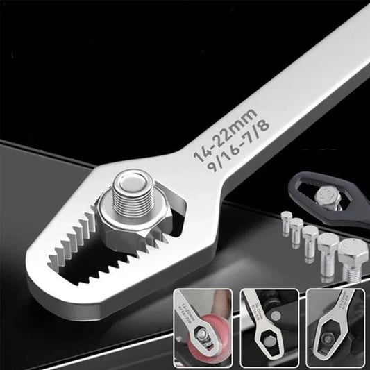 FlexiWrench™ – Universeller Doppelkopf - Selbstspannschlüssel (3–22 mm, Cr - V - Stahl) - Klarwen