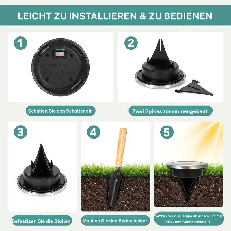 GlowPath™ – Solar Bodenleuchten für Garten & Wege - Klarwen