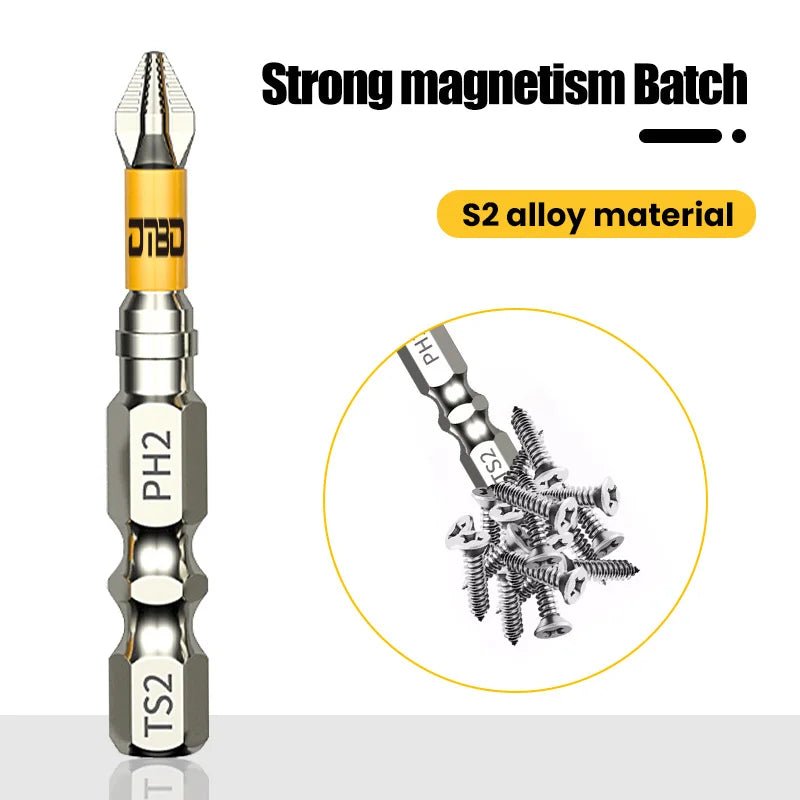 GripBit™ – Magnetische PH2 Schrauberbits aus S2 - Stahl, Anti - Rutsch & Schlagfest (25–150mm) - Klarwen