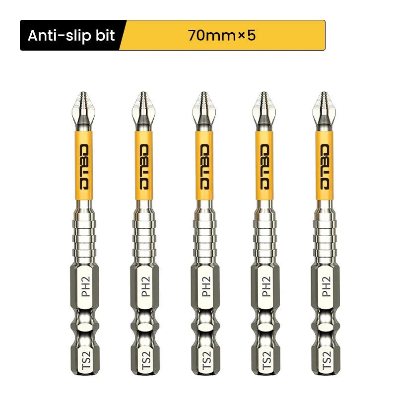 GripBit™ – Magnetische PH2 Schrauberbits aus S2 - Stahl, Anti - Rutsch & Schlagfest (25–150mm) - Klarwen