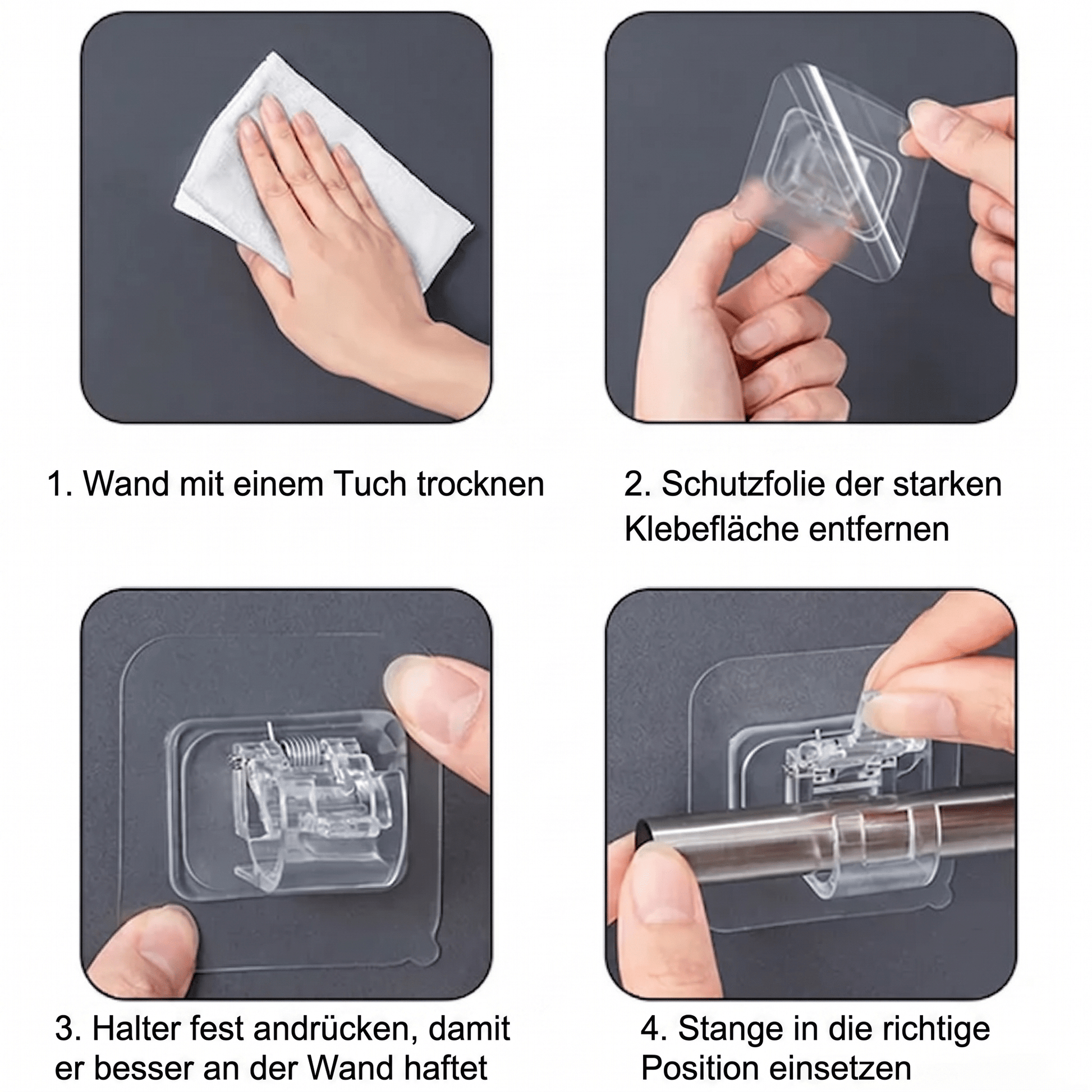 GripRod™ – Bohrfreie Stangenhalterung - Klarwen