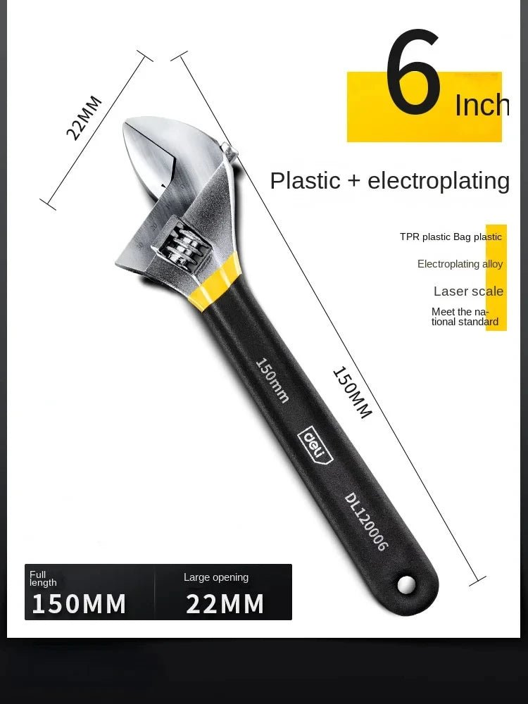 GripWrench™ – Verstellbarer Universalschlüssel aus Carbonstahl (mit rutschfestem Griff) - Klarwen