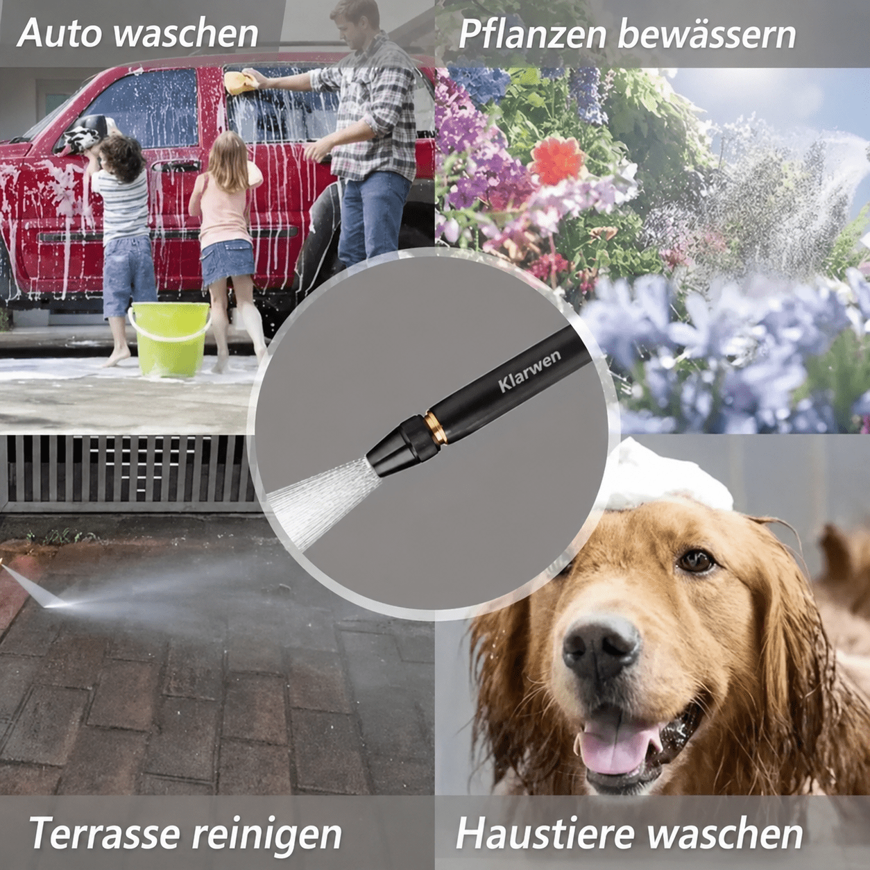 HydroJet™ – Hochdruck - Wasserdüse für Garten & Autoreinigung - Klarwen