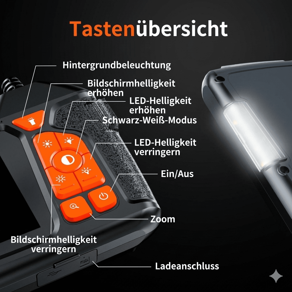 InSpectra™ – HD Inspektionskamera mit Bildschirm - Klarwen