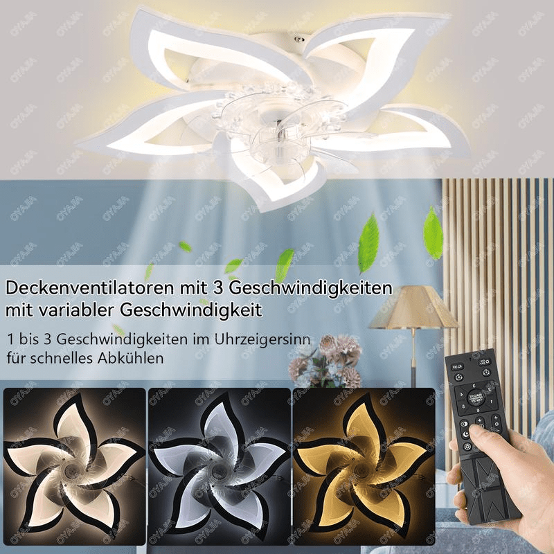 LumaFlow™ – LED Deckenleuchte mit leisem Ventilator - Klarwen