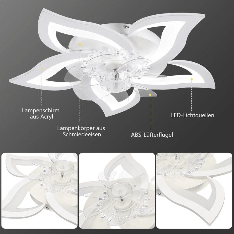 LumaFlow™ – LED Deckenleuchte mit leisem Ventilator - Klarwen