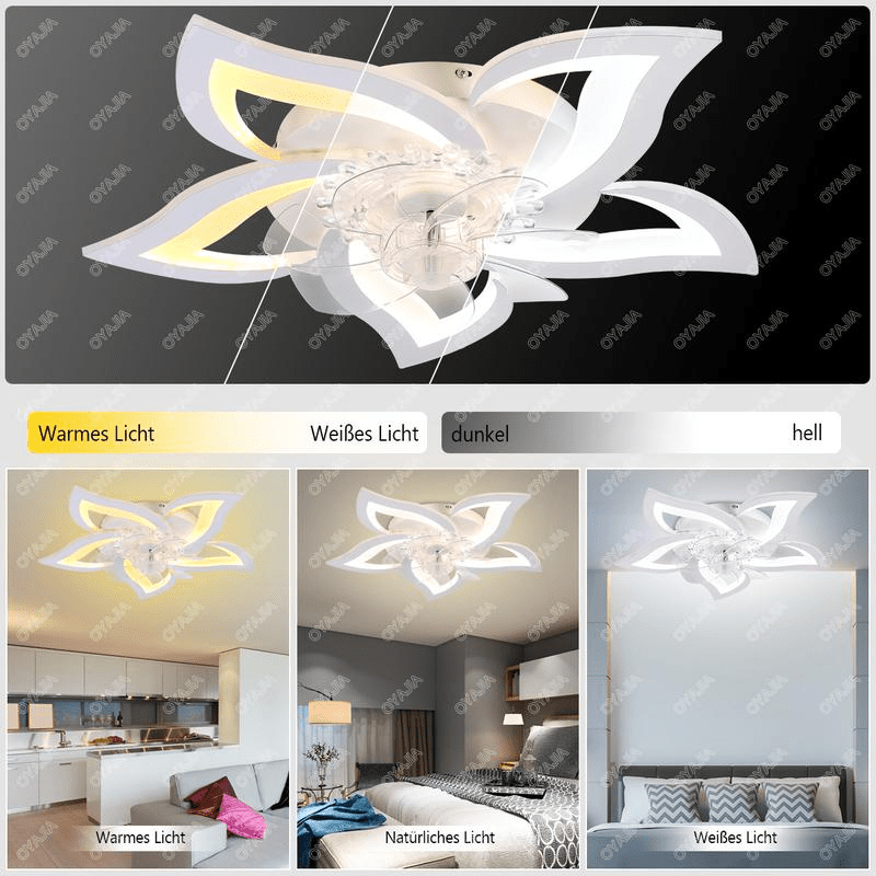 LumaFlow™ – LED Deckenleuchte mit leisem Ventilator - Klarwen
