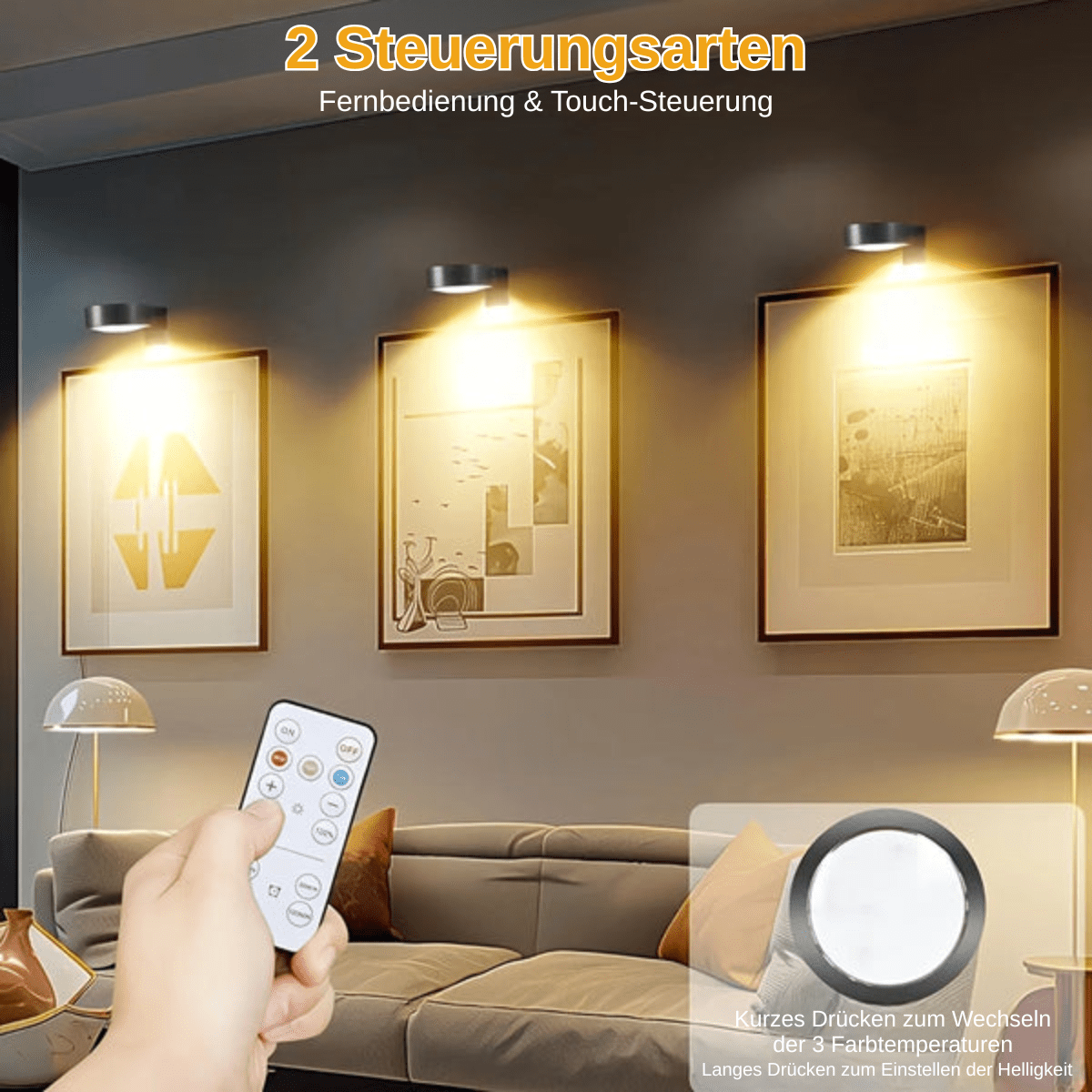 LumiArt™ – Kabellose Bilder - & Wandlampe - Klarwen