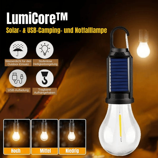 LumiCore™ – Solar & USB Notfall - und Campinglampe - Klarwen