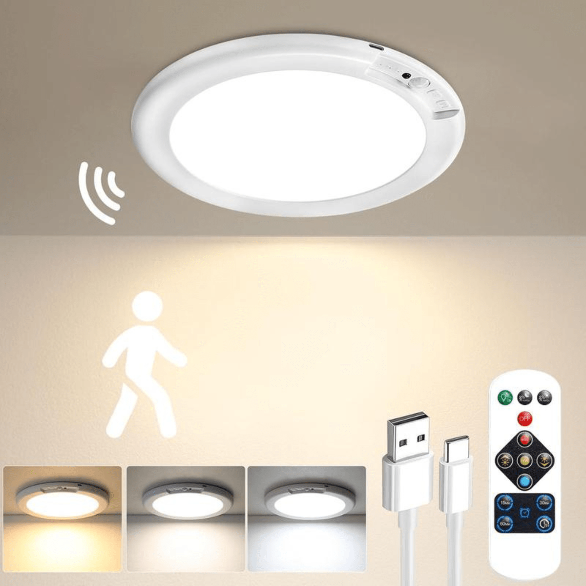 LumiNest™ – Kabellose Deckenleuchte mit Sensor - Klarwen