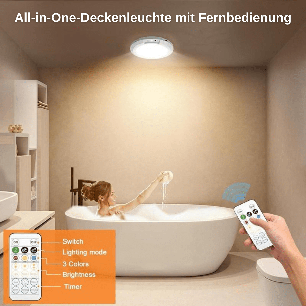 LumiNest™ – Kabellose Deckenleuchte mit Sensor - Klarwen
