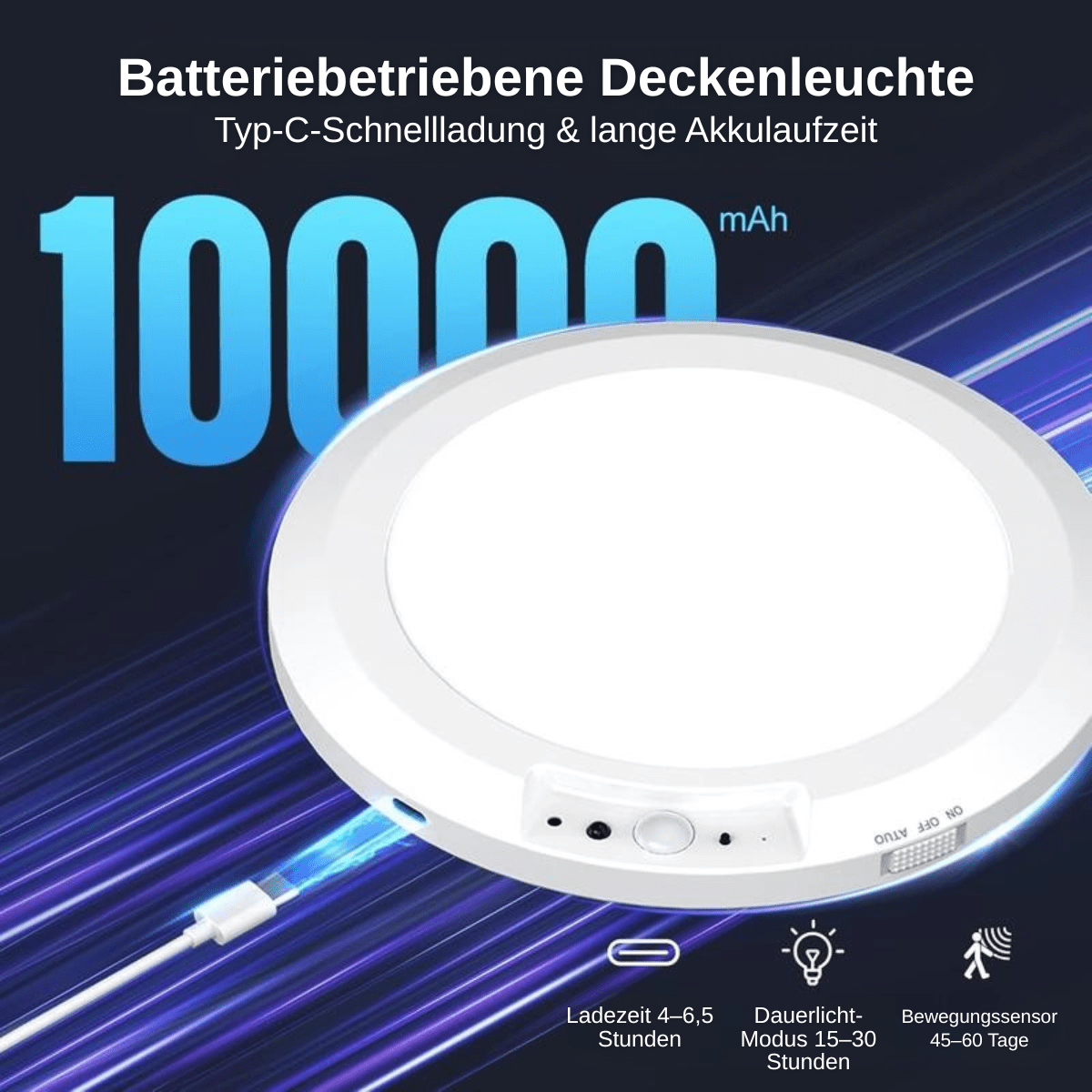 LumiNest™ – Kabellose Deckenleuchte mit Sensor - Klarwen