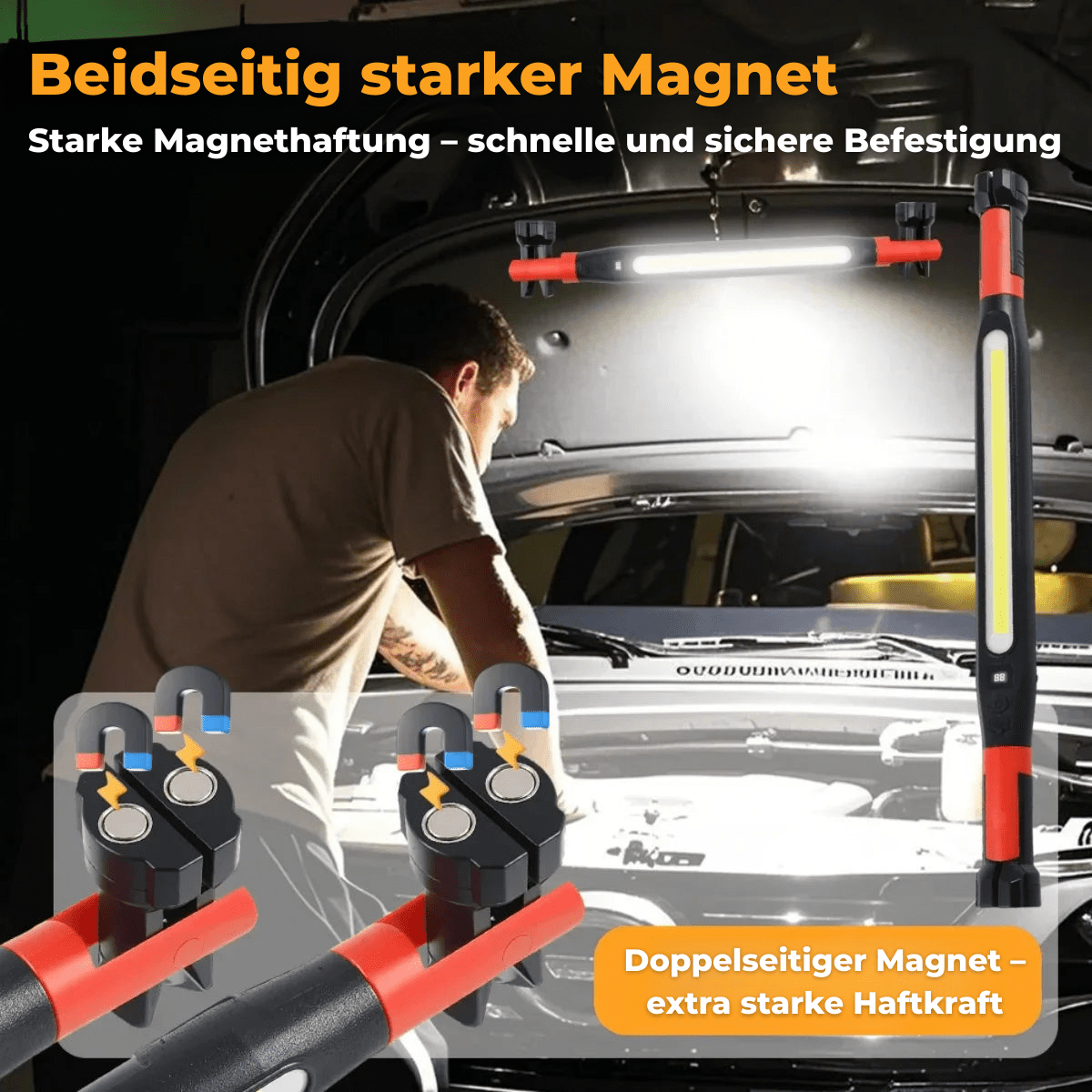 MagnaLite™ – Magnetische COB - Arbeitslampe - Klarwen