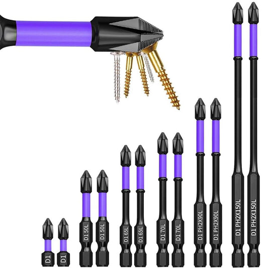 MagniBit™ – Magnetische PH2 Schrauberbits Anti - Rutsch & Schlagfest (25–150mm) - Klarwen