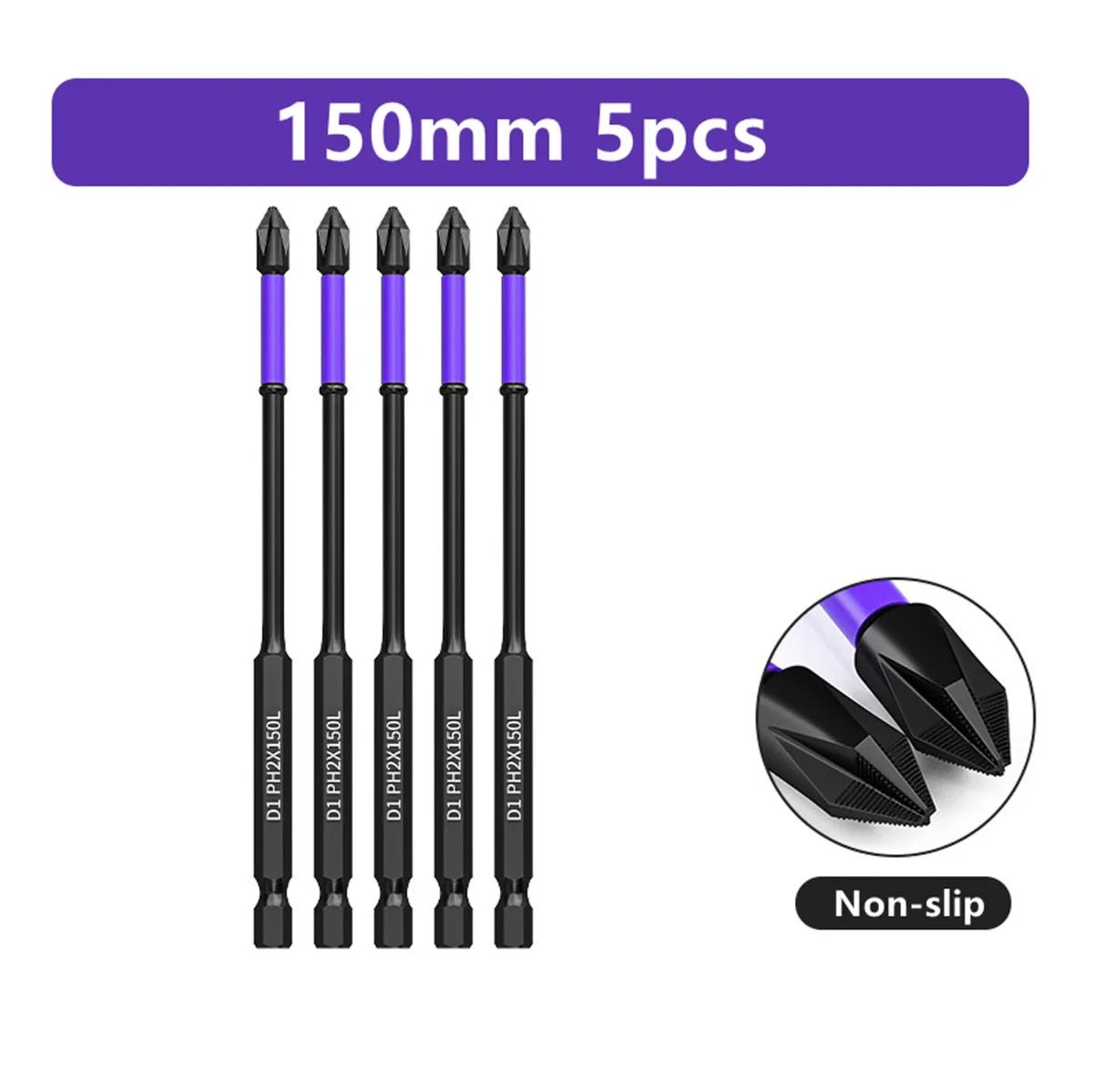 MagniBit™ – Magnetische PH2 Schrauberbits Anti - Rutsch & Schlagfest (25–150mm) - Klarwen