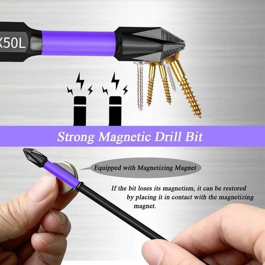 MagniBit™ – Magnetische PH2 Schrauberbits Anti - Rutsch & Schlagfest (25–150mm) - Klarwen