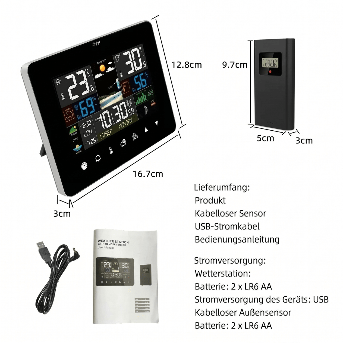 MeteoSense™ – Smarte Wetterstation mit Außensensor - Klarwen