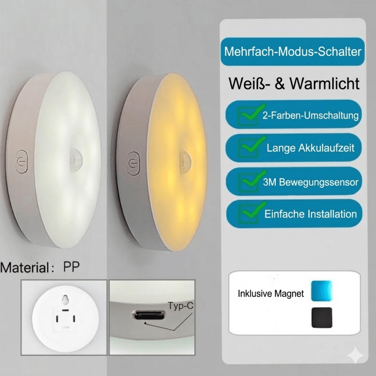 MotionLux™ – Kabellose LED Sensorlampe - Klarwen