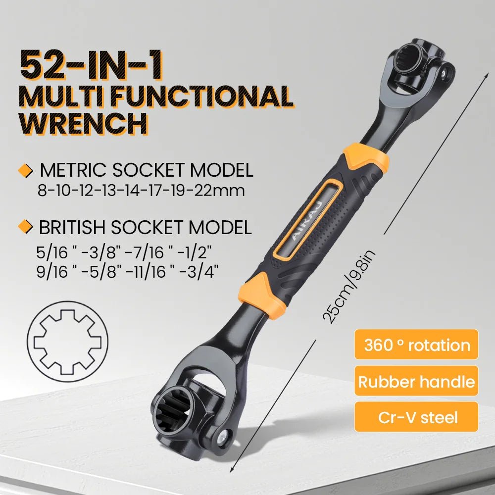 MultiFlex™ – 52 - in - 1 Steckschlüssel mit 360° Ratschenkopf - Klarwen