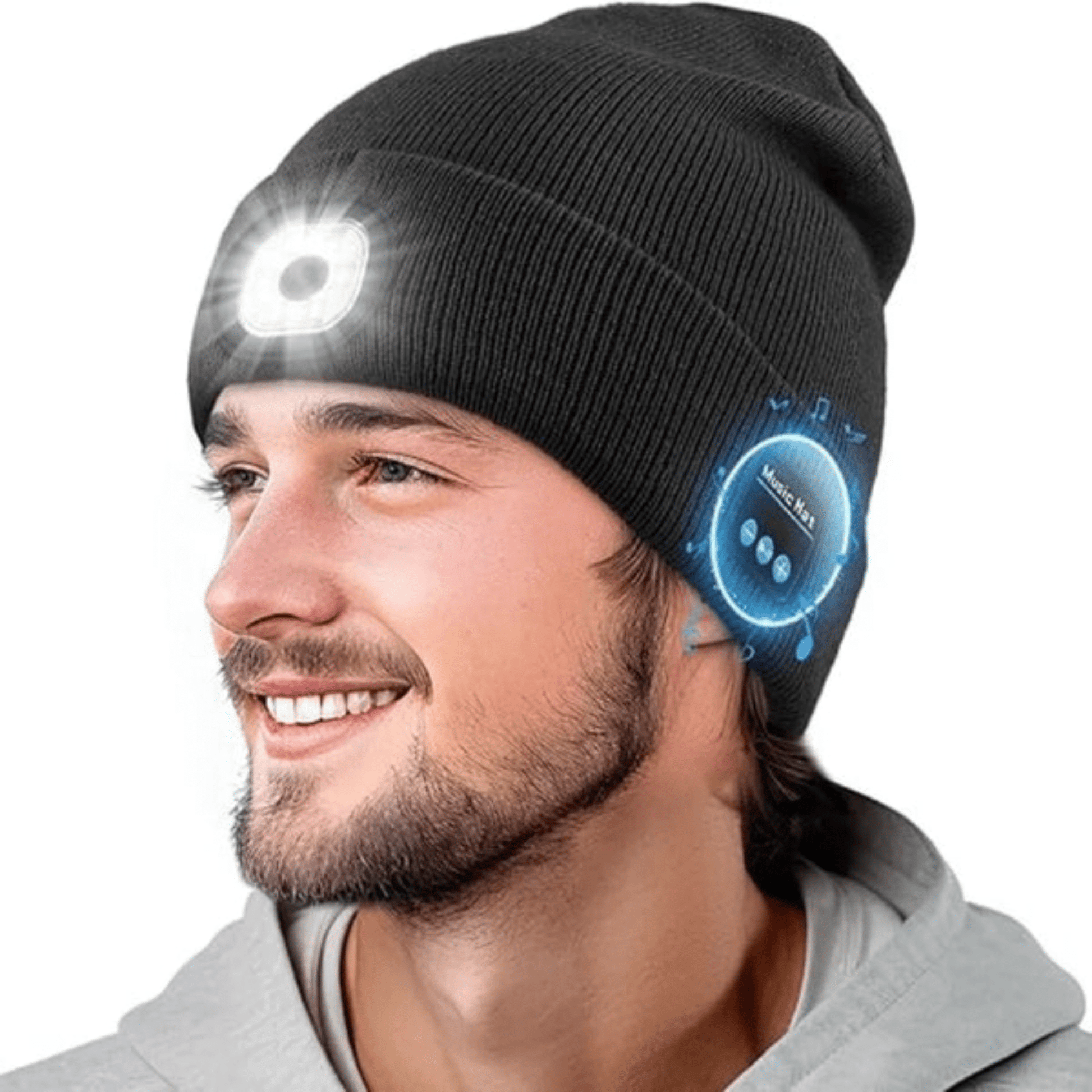 NightGuard™ – LED - Mütze mit Freihand - Beleuchtung & Bluetooth - Klarwen