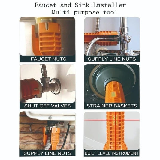 PipeFix™ – Multifunktionaler Sanitärschlüssel für Wasserhähne & Waschbeckenmontage - Klarwen
