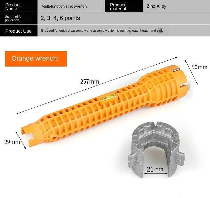 PipeFix™ – Multifunktionaler Sanitärschlüssel für Wasserhähne & Waschbeckenmontage - Klarwen