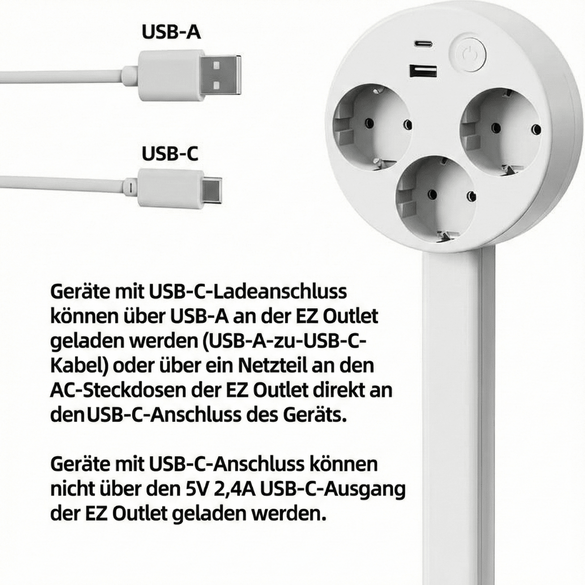 PowerReach™ – Ausziehbare Steckdosenleiste mit USB - Klarwen