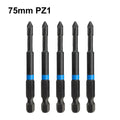 PozidriveX™ – 5er Set Magnetische Schrauberbits PZ1/PZ2/PZ3 (75mm) - Klarwen