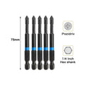 PozidriveX™ – 5er Set Magnetische Schrauberbits PZ1/PZ2/PZ3 (75mm) - Klarwen