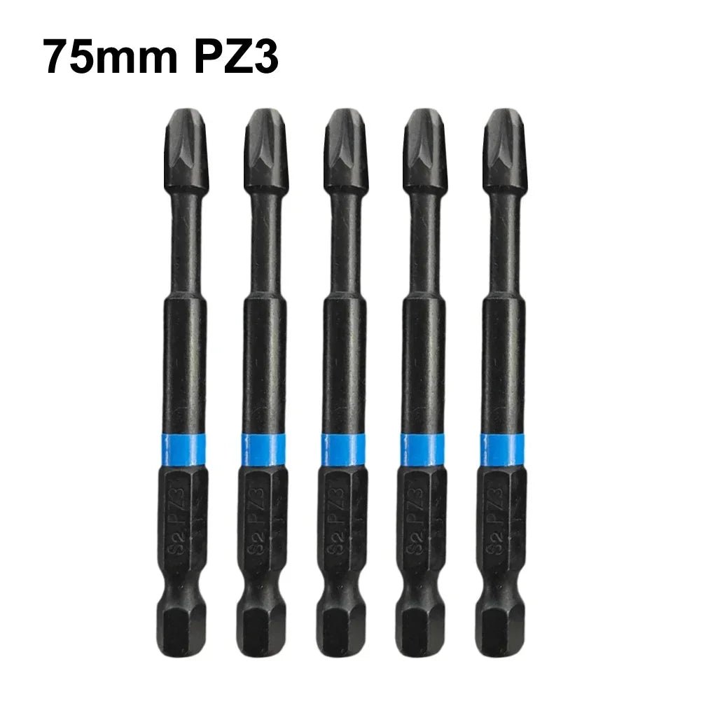 PozidriveX™ – 5er Set Magnetische Schrauberbits PZ1/PZ2/PZ3 (75mm) - Klarwen