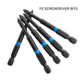 PozidriveX™ – 5er Set Magnetische Schrauberbits PZ1/PZ2/PZ3 (75mm) - Klarwen