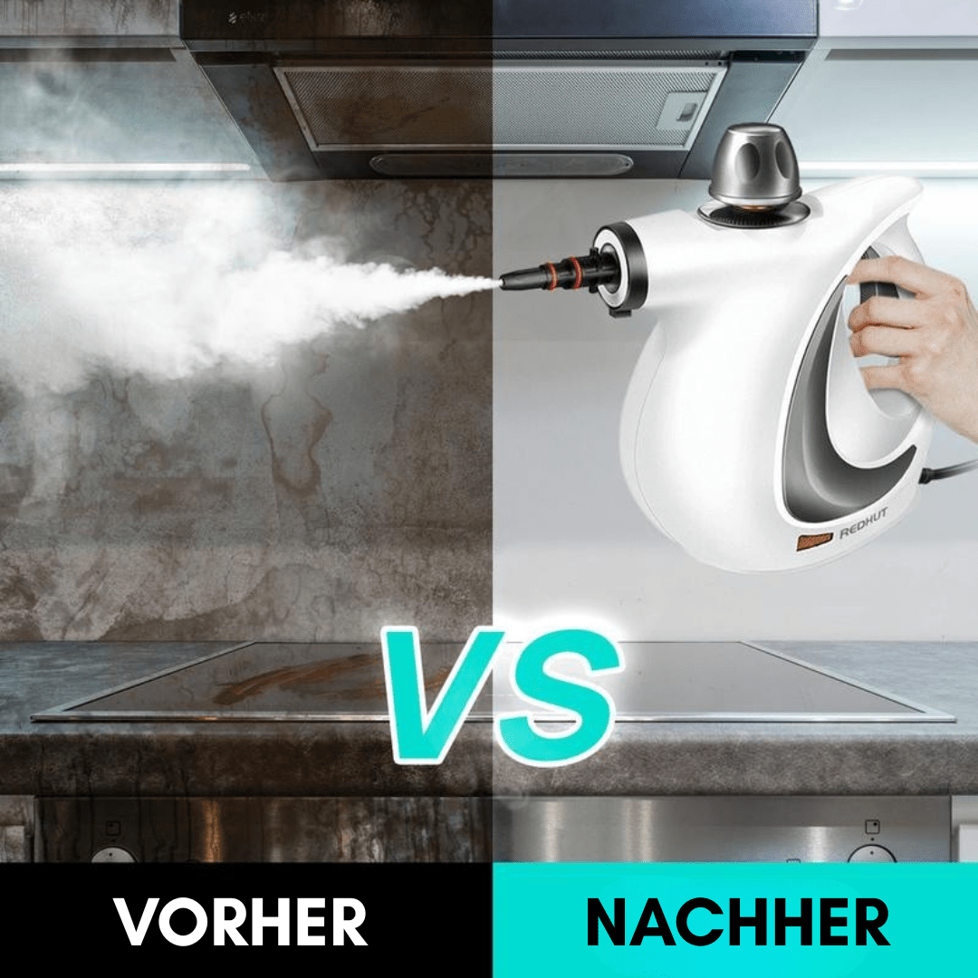 RedHut™ – Tragbarer Dampfreiniger mit 12 Zubehörteilen für Küche, Bad & Haushalt - Klarwen