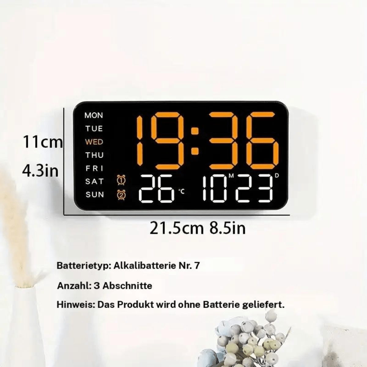 TimeGlow™ – LED Digitaluhr - Klarwen